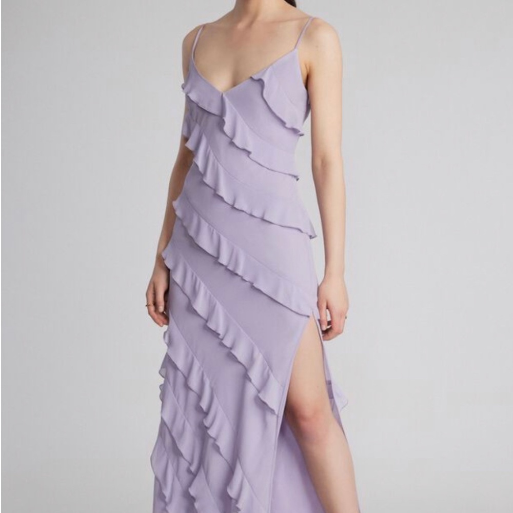 Dynamite V-Neck Ruffle Maxi Dress
